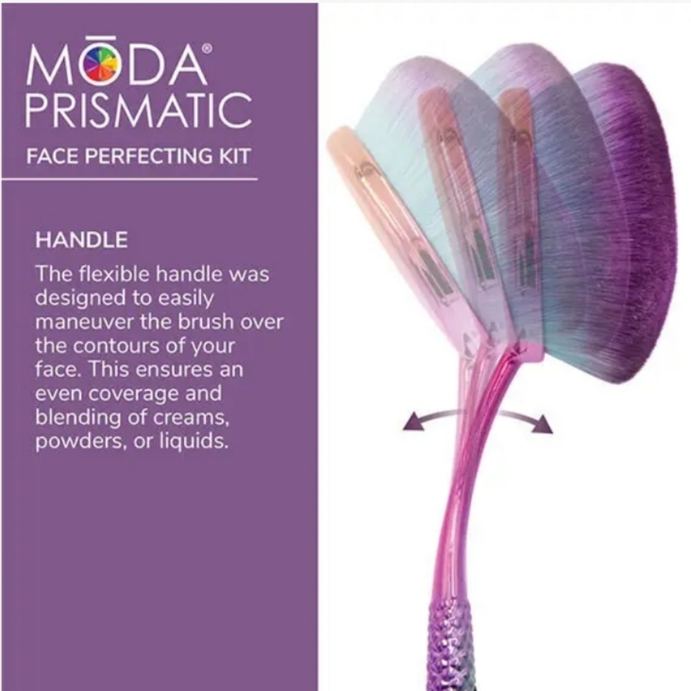 CLEARANCE! Moda Prismatic Pro Makeup Brushes Four-piece Face Perfecting Kit, NIB - Picture 3 of 5